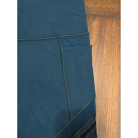 Athleta High Rise Leggings Pocket Cut Out Dark Teal Blue/Green Color Athletic S - Picture 7 of 10